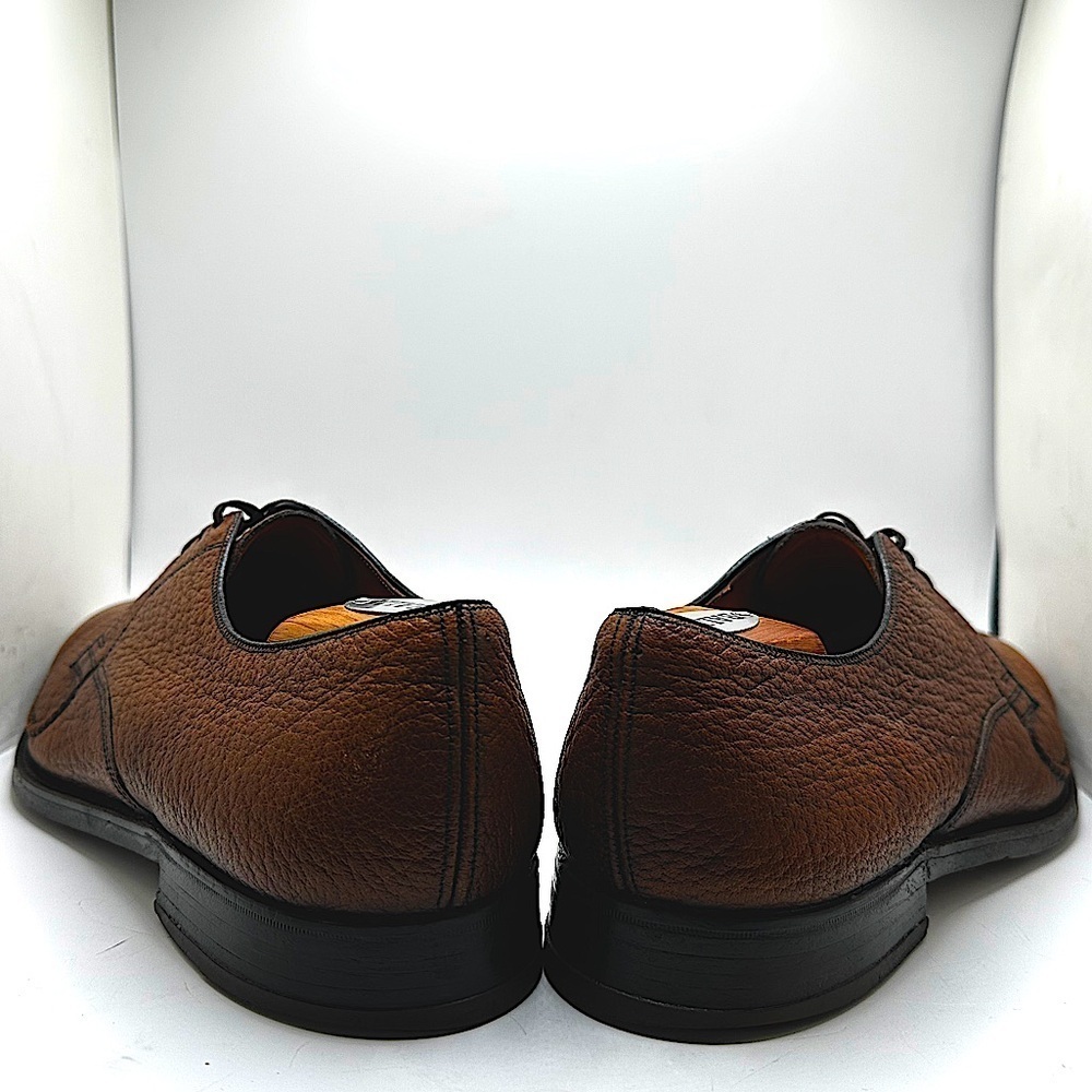 HARTT Imported Exotic Water Bison Mens Brown Derby Dress Shoes c. 1960 Sz.9E π₯ - Picture 9 of 17